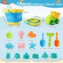 VFANDV Juguetes Playa, 18 Piezas Juguetes de Playa para Niños con Cubo Plegable Moldes de Arena Camión de Arena Palas y Bolsa de
