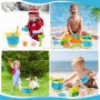 VFANDV Juguetes Playa, 18 Piezas Juguetes de Playa para Niños con Cubo Plegable Moldes de Arena Camión de Arena Palas y Bolsa de