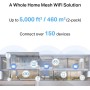 Mercusys TP-Link Halo H85X Mesh Wi-Fi 6 AX3000Mbps Dual-Band, 2.5G Puerto WAN/LAN, 2 Puertos WAN/LAN Gigabit, Cubiertos hasta