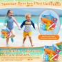 ZQEJEFD Juguetes Playa, 30 Piezas Juguetes de Playa para Niños con Cubo, Moldes de Arena, Rueda de Agua,Camión de Arena, Palas y
