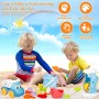 ZQEJEFD Juguetes Playa, 30 Piezas Juguetes de Playa para Niños con Cubo, Moldes de Arena, Rueda de Agua,Camión de Arena, Palas y