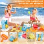 ZQEJEFD Juguetes Playa, 30 Piezas Juguetes de Playa para Niños con Cubo, Moldes de Arena, Rueda de Agua,Camión de Arena, Palas y