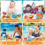 ZQEJEFD Juguetes Playa, 30 Piezas Juguetes de Playa para Niños con Cubo, Moldes de Arena, Rueda de Agua,Camión de Arena, Palas y