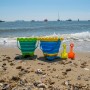 TRIXES Juego de 2 Cubos y Palas Plegables Vacaciones - Diseño de Silicona - Minimiza el Espacio en el Equipaje - Esencial de