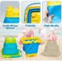 TRIXES Juego de 2 Cubos y Palas Plegables Vacaciones - Diseño de Silicona - Minimiza el Espacio en el Equipaje - Esencial de