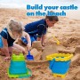 TRIXES Juego de 2 Cubos y Palas Plegables Vacaciones - Diseño de Silicona - Minimiza el Espacio en el Equipaje - Esencial de