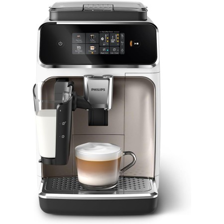 Philips Serie 2200 Cafetera Superautomática - Espumador de Leche Clásico, Pantalla Táctil Intuitiva, Negro Mate (EP2220/10)