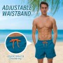 Aisprts Bañador Hombre Bañador Natacion Transpirable de Secado Rápido con 3 Bolsillos Traje de Baño con Forro de Malla y Cordón