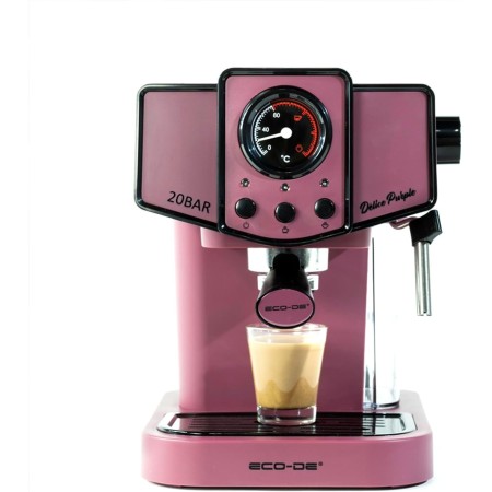 ECODE® Cafetera Express con 20 Bares de Presión y 1050 W, Vaporizador, Deposito de 1.5L, Calientatazas, Termometro, Brazo Doble
