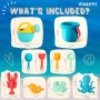 Lubibi Juguetes de Plastico para Niños, 10 Piezas, Juegos de Cubos, Palas Rastrillo Moldes de Arena, para Playa, Verano