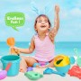 Lubibi Juguetes de Plastico para Niños, 10 Piezas, Juegos de Cubos, Palas Rastrillo Moldes de Arena, para Playa, Verano