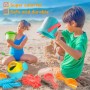 Lubibi Juguetes de Plastico para Niños, 10 Piezas, Juegos de Cubos, Palas Rastrillo Moldes de Arena, para Playa, Verano