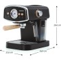 Cafetera Express Semiautomática Caprizze Kai 1050 W 15 Bares Capacidad para 5 Tazas de Café con Vaporizador Color Negro Mate