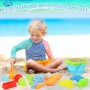 CIANBIFN 24 Piezas Juego de Juguetes de Arena para la Playa, Juego de Juguetes de Arena con Cubo Plegable, Pala, Moldes de