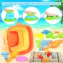 CIANBIFN 24 Piezas Juego de Juguetes de Arena para la Playa, Juego de Juguetes de Arena con Cubo Plegable, Pala, Moldes de