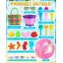 Echehi 37Piezas Juguetes de Playa para Niñas, Juegos Playa con Cubo de Playa Plegable 2L, Gafas de Sol, Pelota Playa, Moldes de
