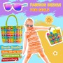 Echehi 37Piezas Juguetes de Playa para Niñas, Juegos Playa con Cubo de Playa Plegable 2L, Gafas de Sol, Pelota Playa, Moldes de
