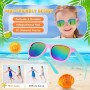 Echehi 37Piezas Juguetes de Playa para Niñas, Juegos Playa con Cubo de Playa Plegable 2L, Gafas de Sol, Pelota Playa, Moldes de