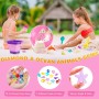 Echehi 37Piezas Juguetes de Playa para Niñas, Juegos Playa con Cubo de Playa Plegable 2L, Gafas de Sol, Pelota Playa, Moldes de