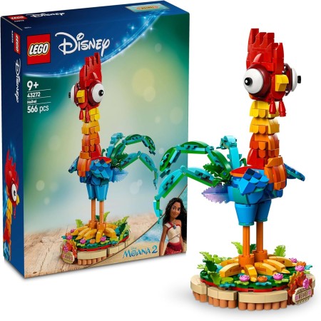 LEGO | Disney Vaiana 2 Heihei Juguete de Construcción - Figura Articulada de Animal con Cabeza Giratoria, Alas Móviles y Plumas