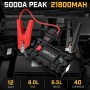 BRPOM Arrancador de Coches 4000A, 12V Arrancador de baterias de Coche(para 7.0L de Gasolina o 5.5L de Diésel) Jump Starter con