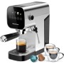 Aigostar Barista - Cafetera Espresso y Capuccino, Compatible con cápsulas y café molido, 20 Bares, Panel Táctil Digital, 1 o 2