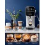 Aigostar Barista - Cafetera Espresso y Capuccino, Compatible con cápsulas y café molido, 20 Bares, Panel Táctil Digital, 1 o 2