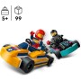 LEGO City Karts y Pilotos de Carreras, 2 Minikarts de Juguete, Juego de Construcción con 2 Minifiguras de Pilotos, Coches de