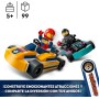 LEGO City Karts y Pilotos de Carreras, 2 Minikarts de Juguete, Juego de Construcción con 2 Minifiguras de Pilotos, Coches de