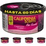 California Scents Ambientador de coche en Lata Premium - 4 Pack (Hasta 60 Días)- Fragancia Duradera de Cereza - Control de