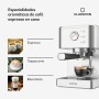KLARSTEIN SteelPresso Touch Slim Cafetera exprés – 20 Bares, 1350W, Depósito 1,2L, Boquilla de Vapor, Pantalla Táctil, Acero