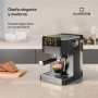 KLARSTEIN SteelPresso Touch Slim Cafetera exprés – 20 Bares, 1350W, Depósito 1,2L, Boquilla de Vapor, Pantalla Táctil, Acero