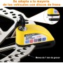 REAPP Candado Moto Disco con Alarma 110 DB, Antirrobo Moto Freno 7mm con Accesorios 1.5m Cable Recordatorio y Candado Bolsa,