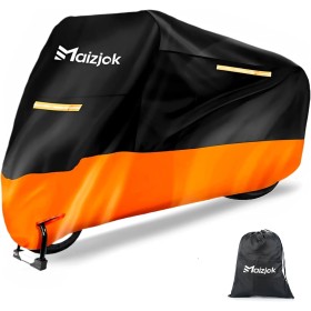 Maizjok Funda Moto Impermeable, Cubierta Moto Exterior Interior 210D Poliéster Capa Protector Lluvia y UV para Cubre Scooter