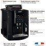 Krups Máquina de café Essential, molinillo de granos, cafetera espresso, pantalla LCD, limpieza automática, boquilla de vapor