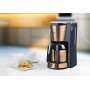 Bestron Cafetera con Jarra Termo, 8 Tazas, 900 W, Acero Inoxidable en Color Cobre