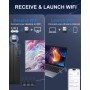 Adaptador WiFi USB 3.0, AC900 Dongle WiFi 6 de Tres Bandas 5GHz/2.4GHz con Antena de Alta Ganancia, Compatible con Windows