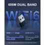 Adaptador WiFi USB 3.0, AC900 Dongle WiFi 6 de Tres Bandas 5GHz/2.4GHz con Antena de Alta Ganancia, Compatible con Windows