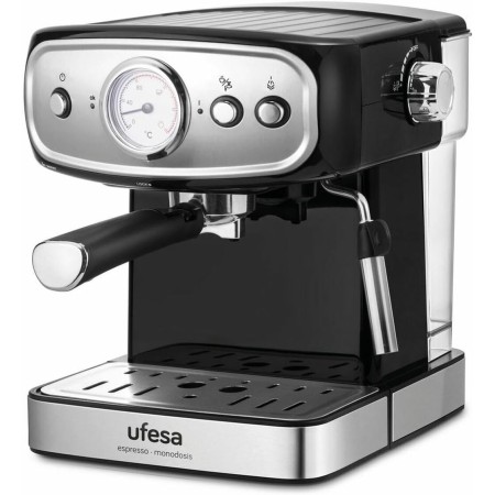 Ufesa CE7244 Brescia Cafetera Expresso y Capuccino, Vaporizador Orientable, 20 Bares, 2 Modos: Café Molido o Monodosis, Depósito