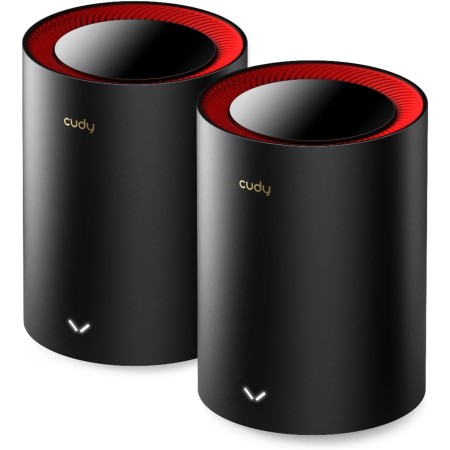 Cudy M3000 2-Paquete Sistema de Malla Wi-Fi 6 para Toda la Casa, 2.5G WAN, Red Troncal Ethernet, Ideal para 1Gig+ Internet,