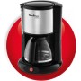 Moulinex FG360811 Cafetera de Filtro, 12 Tazas, función Auto, 1000 W, 45 Decibeles, DAA, INOX y Negro