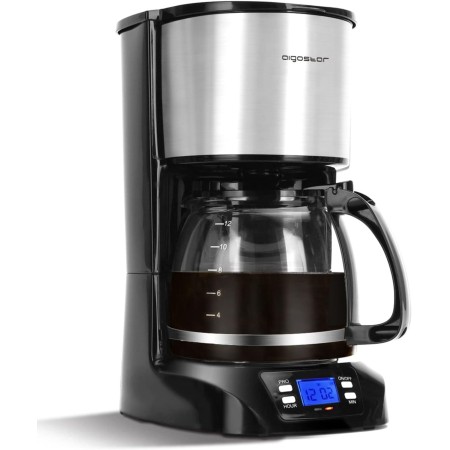Aigostar Benno - Cafetera de goteo,1.5L(12 Tazas)con Temporizador Programable, Filtro Reutilizable, Pantalla LCD, 800W, Cafetera