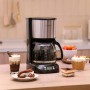 Aigostar Benno - Cafetera de goteo,1.5L(12 Tazas)con Temporizador Programable, Filtro Reutilizable, Pantalla LCD, 800W, Cafetera