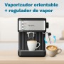 Grunkel Cafetera Espresso de 20 Bares, 850W, Panel Táctil/analogico con vaporizador orientable y brazo doble salida Depósito