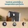 Grunkel Cafetera Espresso de 20 Bares, 850W, Panel Táctil/analogico con vaporizador orientable y brazo doble salida Depósito