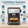 Grunkel Cafetera Espresso de 20 Bares, 850W, Panel Táctil/analogico con vaporizador orientable y brazo doble salida Depósito