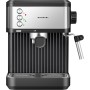 Grunkel Cafetera Espresso de 20 Bares, 850W, Panel Táctil/analogico con vaporizador orientable y brazo doble salida Depósito