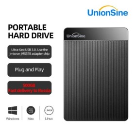 UnionSine HDD USB3.0 Disco duro externo portátil 500 GB 2,5 "memoria d