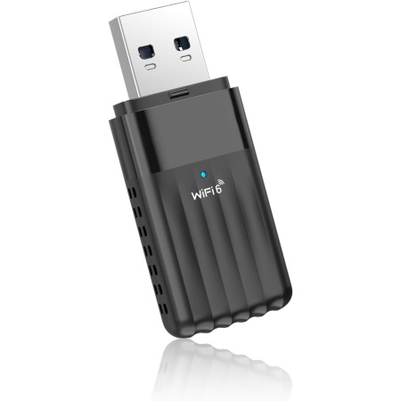 WONLINK Adaptador USB WiFi 6 (802.11ax) 900 Mbps Doble Banda + Bluetooth 5.3 | Compatible con Windows 11/10 | WPA3, Alta