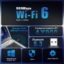 WONLINK Adaptador USB WiFi 6 (802.11ax) 900 Mbps Doble Banda + Bluetooth 5.3 | Compatible con Windows 11/10 | WPA3, Alta